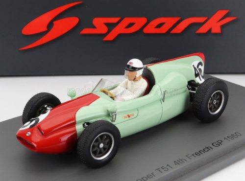 Spark - COOPER F1  T51 N 46 FRANCE GP 1960 H.TAYLOR LIGHT GREEN RED