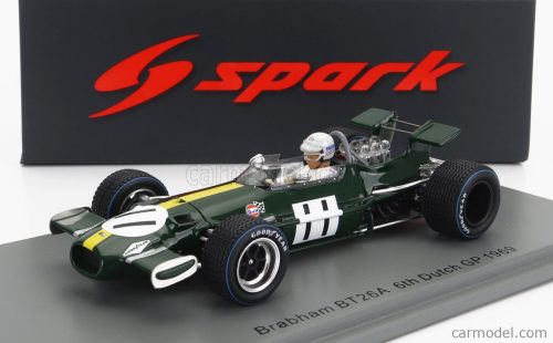 Spark-Model - Brabham F1  Bt26A N 11 Holland Gp 1969 J.Brabham Green Yellow