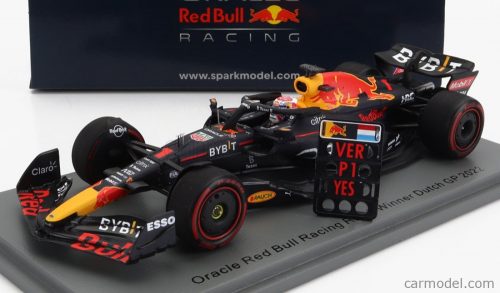 Spark-Model - Red Bull F1 Rb18 Team Oracle Red Bull Racing N 1 Winner Holland Gp World Champion 2022 - 30Th Victory Max Verstappen Matt Blue Yellow Red