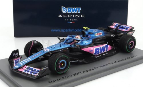 Spark - ALPINE F1  A523 TEAM BWT ALPINE N 10 7th MONACO GP 2023 PIERRE GASLY BLUE BLACK PINK