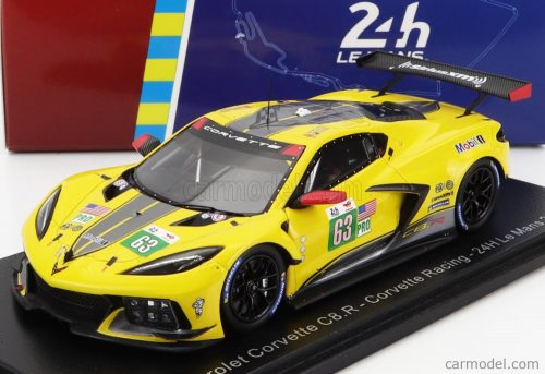 Spark-Model - Chevrolet Corvette C8.R 5.5L V8 Team Corvette Racing N 63 24H Le Mans 2022 A.Garcia - J.Taylor - N.Catsburg Yellow