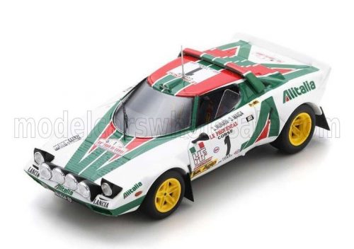 Spark - LANCIA STRATOS HF TEAM ALITALIA (night version) N 1 WINNER RALLY TOUR DE CORSE 1976 SANDRO MUNARI - SILVIO MAIGA WHITE GREEN RED