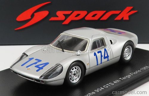 Spark-Model - Porsche 904 Gts N 174 4Th Targa Florio 1965 J.Bonnier - G.Hill Silver