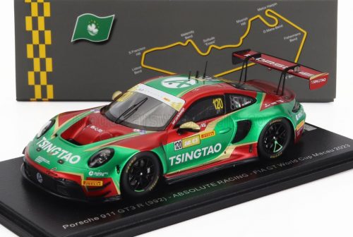 Spark - PORSCHE 911 992 GT3 R TEAM ABSOLUTE RACING N 120 FIA GT WORLD CUP MACAU 2023 MATTEO CAIROLI RED GREEN WHITE