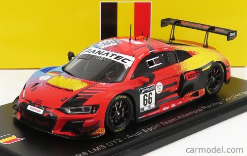 Spark-Model - Audi R8 Lms Gt3 Team Audi Sport Attempto Racing N 66 24H Spa 2021 M.Drudi - D.Marschall - C.Mies Orange Light Blue