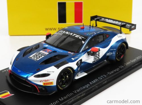 Spark-Model - Aston Martin Vantage Amr Gt3 Team Garge 59 N 188 24H Spa 2021 A.West - C.Goodwin - C.Eastwood - M.Kirchhofer 2 Tone Blue White