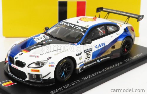 Spark-Model - Bmw 6-Series M6 Gt3 Team Walkenhorst Motorsport N 35 24H Nurburgring 2021 T.Glock - M.Tomczyk - T.Neubauer White Blue Gold