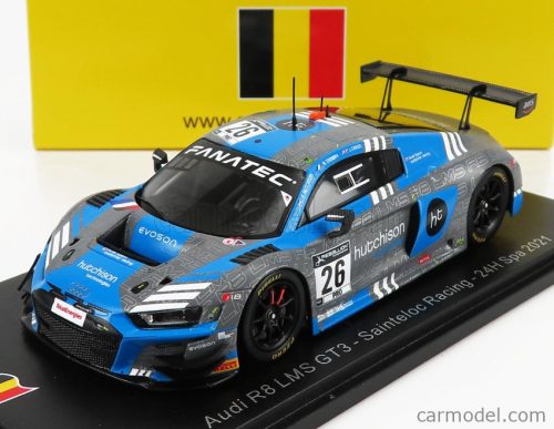 Spark-Model - Audi R8 Lms Gt3 Team Audi Sport Sainteloc Racing N 26 24H Spa 2021 J.Green - F.Hutchison - A.Tambay Light Blue Grey