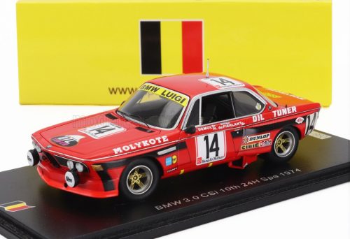 Spark - BMW 3.0 CSi TEAM LUIGI RACING N 14 24h SPA 1974 MARC DEMOL - HUGHES DE FIERLANT - PIERRE DIEUDONNE ORANGE