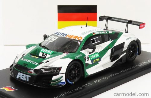 Spark-Model - Audi R8 Lms Gt3 Team Abt Sportline N 99 Dtm Nurburgring 2021 M.Winkelhock Green White