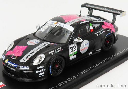 Spark-Model - Porsche 911 991 Gt3 N 2 Porsche Carrera Cup Italy Champion 2018 G.Quaresmini Black White Red