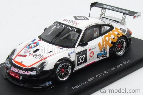 Spark-Model - Porsche 911 997-2 Gt3 R Blancpain N 33 24H Spa 2012 E.Dermont - A.Leclerc - D.Tuchbant - F.Perera White Black