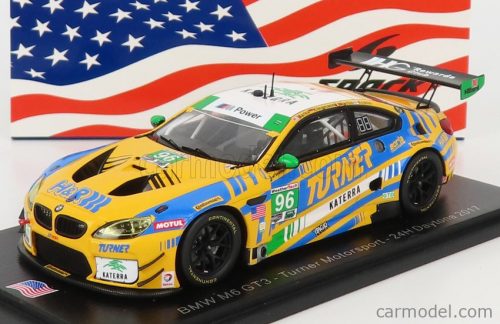 Spark-Model - Bmw 6-Series M6 Gt3 Team Turner Motorsport N 96 24H Daytona 2017 M.Martin - J.Marks - J.Klingmann - J.Krohn Yellow Blue