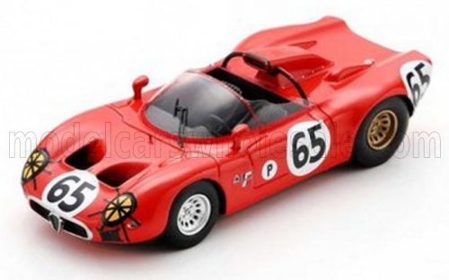 Spark - ALFA ROMEO 33 SPIDER TEAM AUTODELTA N 65 12h SEBRING 1967 A.DE ADAMICH - T.ZECCOLI RED