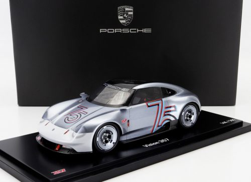 Spark - PORSCHE VISION 357 2023 - 75th ANNIVERSARY PORSCHE SPORTS CAR 1948-2023 - CON VETRINA - WITH SHOWCASE GREY MET