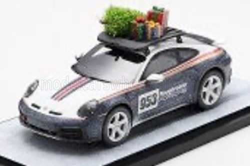 Spark - PORSCHE 911 992 N 953 RALLY DAKAR ROUGHROADS COUPE CHRISTMAS EDITION 2023 - CON VETRINA - WITH SHOWCASE WHITE BLUE