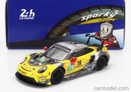 Spark-Model - Porsche 911 991-2 4.2L Rsr-19 Team Hubauto Racing N 72 24H Hyperpole Gtpro Class Le Mans 2021 M.Martin - A.Parente - D.Vanthoor Yellow Grey