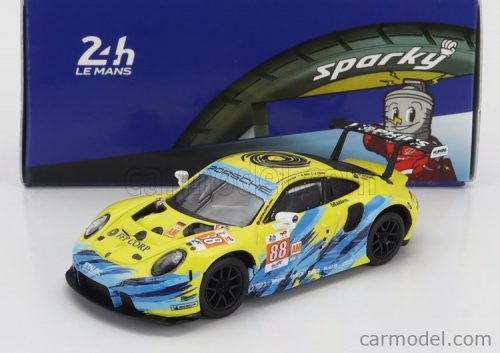 Spark-Model - Porsche 911 991 Rsr-19 4.2L Team Dempsey Proton Racing N 88 24H Le Mans 2022 F.Poordad - M.Root - J.Heylen Yellow Light Blue