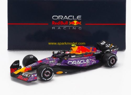 Spark - RED BULL F1  RB19 TEAM ORACLE RED BULL RACING N 11 3rd LAS VEGAS USA GP 2023 SERGIO PEREZ PURPLE YELLOW RED