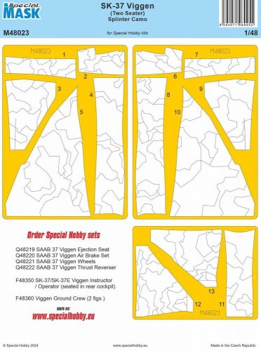 Special Hobby - SK-37 Viggen (Two Seater) Splinter Camo MASK