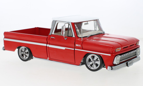 Sun Star - Chevrolet C-10 Stepside Pick Up Low Rider, rot, 1965, 1:18