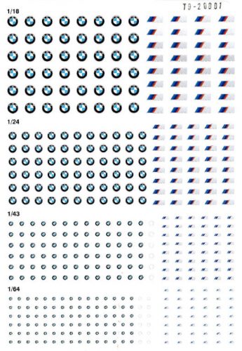 TRIPLE9 -  Decal Water Slide "BMW Logo" for 1:64, 1:43, 1:24 and 1:18