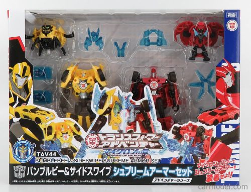 Takara-Tomy - Takara-Tomy Transformers Set 2X Adventure Bumblebee + Sideswipe Cm. 12.0 Black Red Yellow