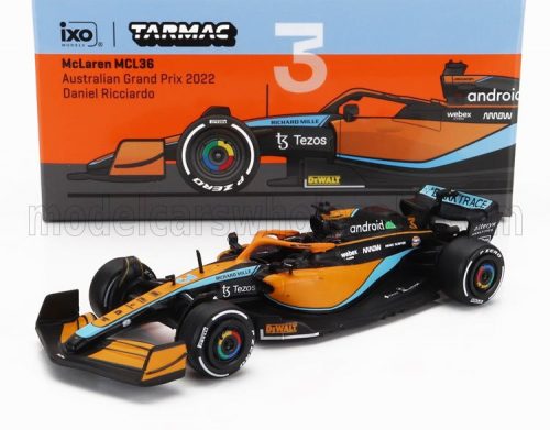 Tarmac - McLAREN F1  MCL36 TEAM MCLAREN N 3 JAPAN GP 2022 DANIEL RICCIARDO ORANGE LIGHT BLUE