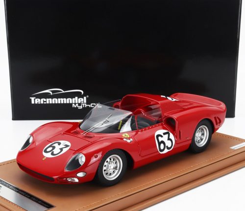 Tecnomodel - FERRARI 275 P2 SPIDER TEAM SEFAC SPA N 63 WINNER 1000km MONZA 1965 MIKE PARKES - JEAN GUICHET RED