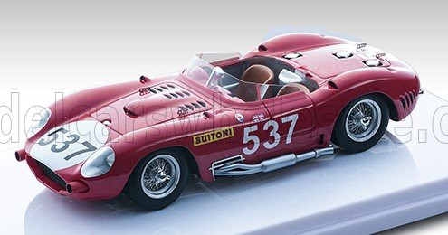 Tecnomodel - MASERATI 450S 4.5L V8 TEAM OFFICINE ALFIERI MASERATI N 537 MILLE MIGLIA 1957 DENIS JENKINSON - STIRLING MOSS RED WHITE