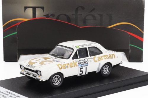 Trofeu - FORD ENGLAND ESCORT MKI N 5 RALLY RAC LOMBARD 1975 T.DRUMMOND - R.CHANNON WHITE