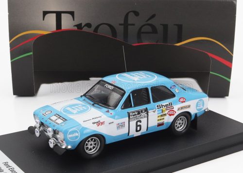 Trofeu - FORD ENGLAND ESCORT MKI (night version) N 6 RALLY RAC LOMBARD 1973 HANNU MIKKOLA - JOHN DAVENPORT LIGHT BLUE WHITE