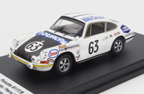 Trofeu - PORSCHE 911T COUPE TEAM MARCEL MARTIN N 63 24h LE MANS 1969 RENE MAZZIA - PIERRE MAUROY WHITE BLACK