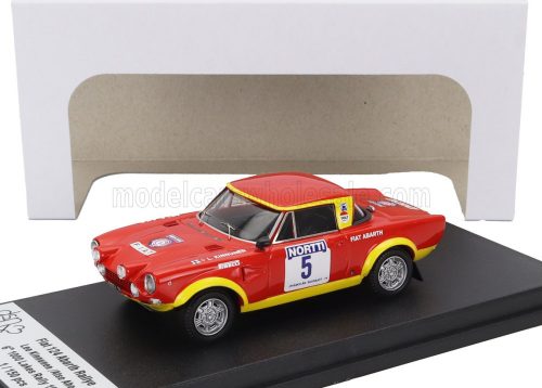 Trofeu - FIAT 124 ABARTH (night version) N 5 6th RALLY 1000 LAKES 1974 LEO KINNUNEN - ALSO AHO RED YELLOW