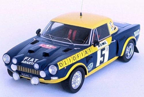 Trofeu - FIAT 124 ABARTH (night version) N 5RALLY MONTECARLO 1976 ROBERTO CAMBIAGHI - BRUNO SCABINI BLUE YELLOW