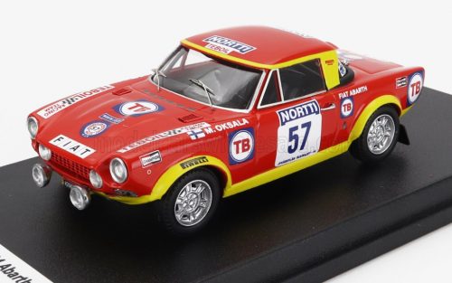 Trofeu - FIAT 124 ABARTH (night version) N 57 RALLY 1000 LAKES 1974 MARKETTA OKSALA - TERTTU AHO RED YELLOW