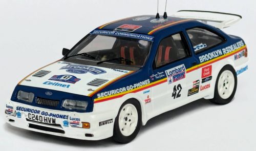 Trofeu - FORD ENGLAND SIERRA RS COSWORTH N 42 RALLY RAC LOMBARD 1986 PHIL COLLINS  - BRYAN THOMAS BLUE WHITE