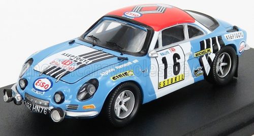 Trofeu - RENAULT ALPINE A110 N 16 RALLY TAP 1974 B.NEYRET - E.VANONI LIGHT BLUE WHITE RED