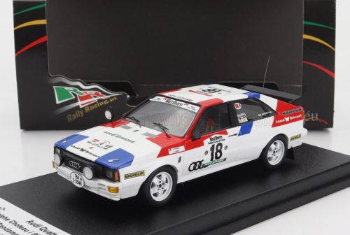 Trofeu - AUDI QUATTRO N 18 RALLY BANDAMA 1981 A.CHOTEAU - P.Y.BUREL WHITE RED BLUE