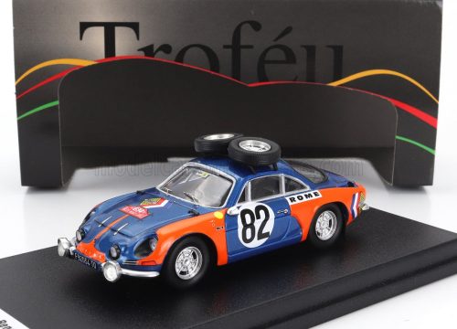 Trofeu - RENAULT A110 ALPINE (night version) N 82 RALLY MONTECARLO 1973 UMBERTO DE BONIS - MARIA T.PELOSSA BLUE ORANGE