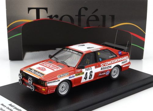 Trofeu - AUDI QUATTRO (night version) N 46 RALLY MONTECARLO 1982 HENRY COCHIN - MORIN RED WHITE