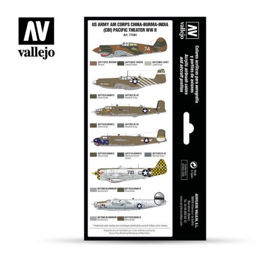 Vallejo - Model Air - US Army Air Corps China-Burma-India Pacific Theather (CBI) WWII Paint set