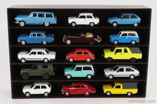 Vetrina Display Box - Accessories Espositore Aperto - For Auto 1/43 1/64 - Cars Not Included - Lungh.Lenght Cm 36.8 X Largh.Width Cm 6.7 X Alt.Height Cm 24.3 (Altezza Utile Tra I Ripiani Cm 4.5 Inner Height Among Shelves) Brown