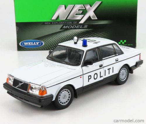 Welly - Volvo 240 Gl Politi Denmark Police 1986 White