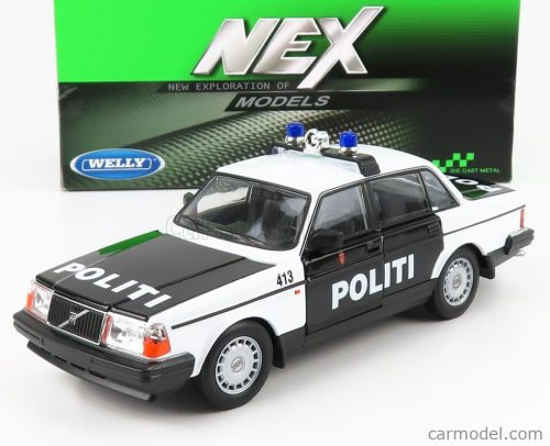 Welly - Volvo 240 Gl Politi Norway Police 1986 Black White