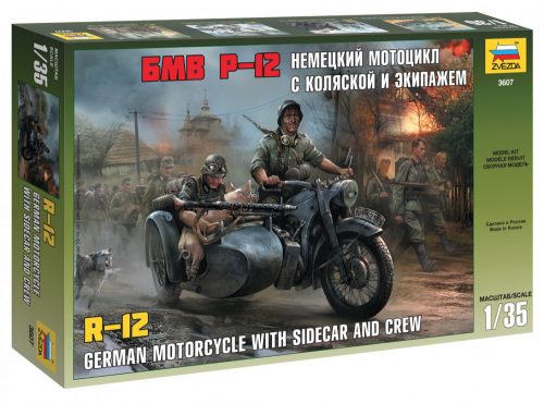 Zvezda - German WWII Sidecar R12 with crew (3607)